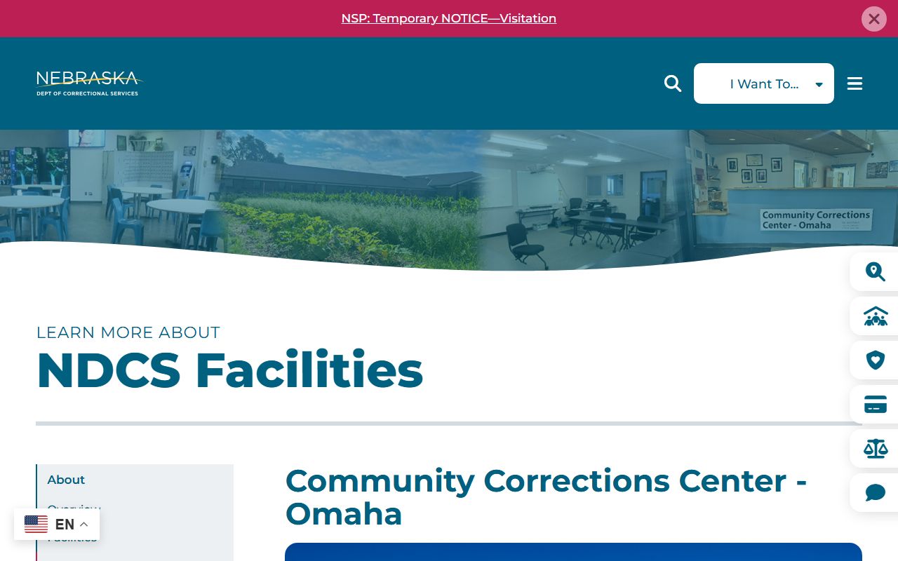 Community Corrections Center - Omaha facility page from NDCS