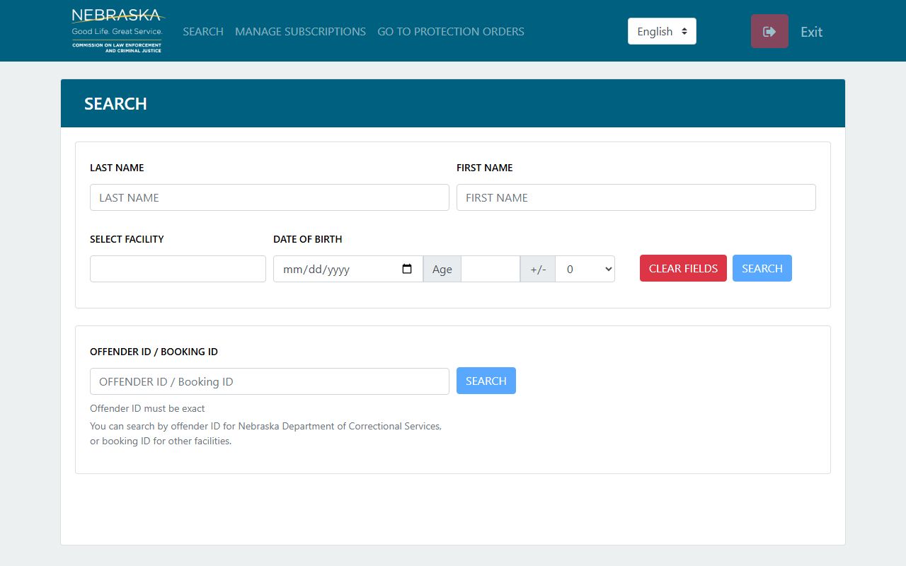 NEVCAP offender search for Douglas County inmate custody notification records