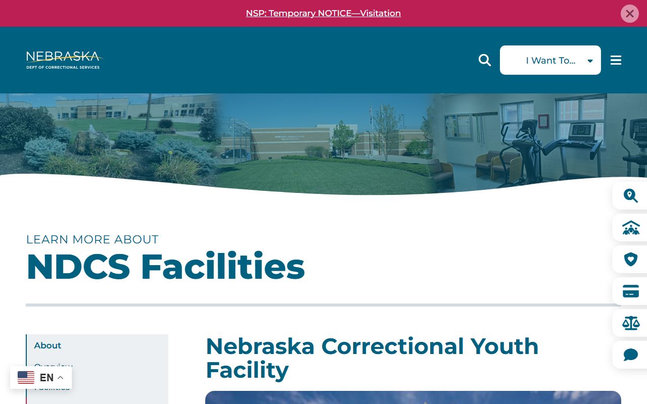 Nebraska Correctional Youth Facility page from NDCS